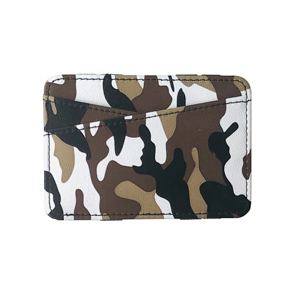 Ultra Slim Camouflage Magic Plånböcker för Kvinnor Män PU Läder Mini ID-kortshållare Myntplånböcker Resor Case Clip Cover Brown