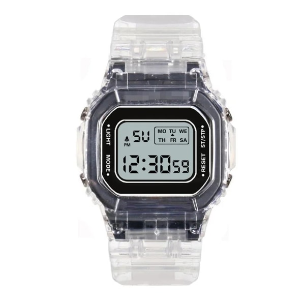 Lyx Top Märke Klockor För Herr Sport F91-W Vattentät Datum Alarm Vecka Dag Square Silikon LED Elektroniska Digitala Armbandsur Black