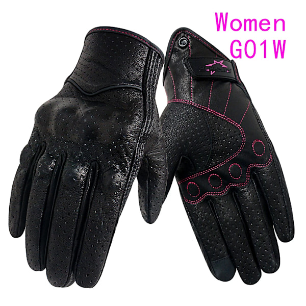 Motorcykelhandskar Dam Mentouch Skärm Premium Läder Svart Gul Brun Cykelhandske Motorcykel Motorcross Vante Men G01D Mesh M