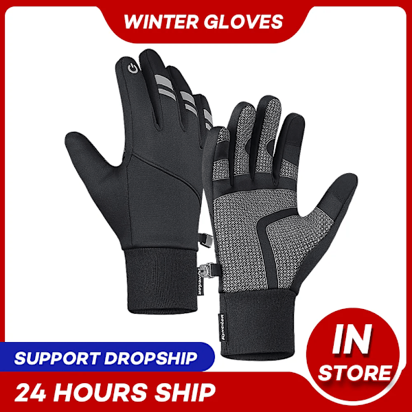 Kyncilor Cykelhandskar Guantes Ciclismo Herr Dam Handske Vattentät Anti Halk Pekskärm Vandring Vinterhandskar BK-22 XL