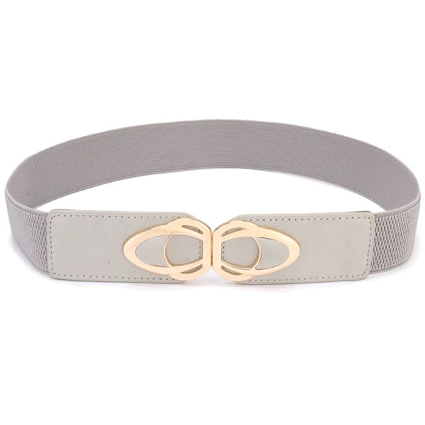 Mode Plus Size Dam Elastiska Bälten Dam Midjeklänningar Midjeband Casual Stretchigt Metallspänne Ceinture YF4.0-grey 65cm(68cm to 100cm)