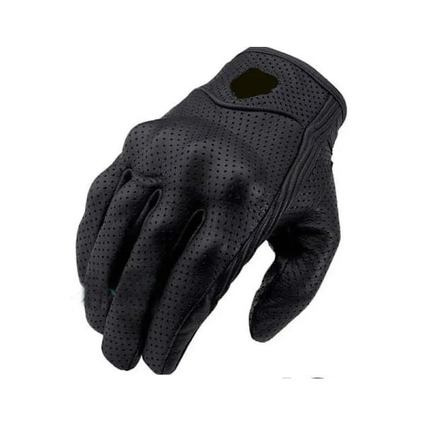 Motorcykelhandskar Svarta Racing Äkta Läder Motorcykel Vita Väg Racing Team Handskar Män Sommar Vinter Retro perforated -A L