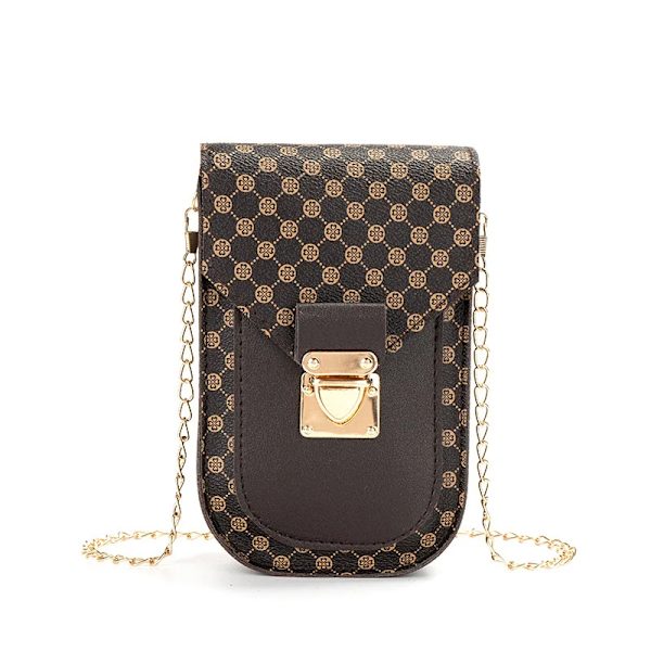 Damer Mini Shoulder Mobiltelefon Ringer Axelväskor för kvinnor Sacoche Small Square сумка Portmonnäer och handväskor Damska Summer Coffee c