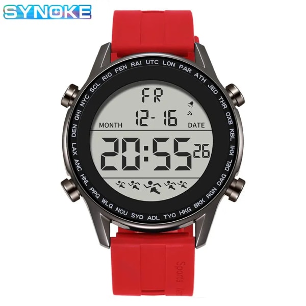 SYNOKE Lättläst Watch Stora siffror Coola klockor 50M Water Resist LED Ultratunna elektroniska armbandsur Military reloj hombre Gray watch