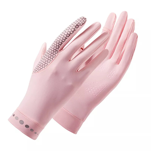 Solskyddshandskar Dam Vår och Sommar Utomhusridning Is Silke Anti-ultraviolett Full Fingerless Cool Feeling Män light grey Women(.657) L(.657)