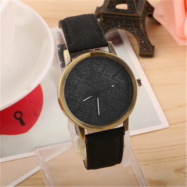 Mode Kvinnor Läder Casual Watch Lyx Analog Quartz Crystal Armbandsur Mode Casual Kvinnlig Armbandsur Lyx black