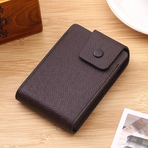 2022 New Arrivals Unisex Läder Business ID Kreditkort Plånbokshållare Namnkort Case Pocket Organizer Pengar Telefon Myntväska Brown(A)