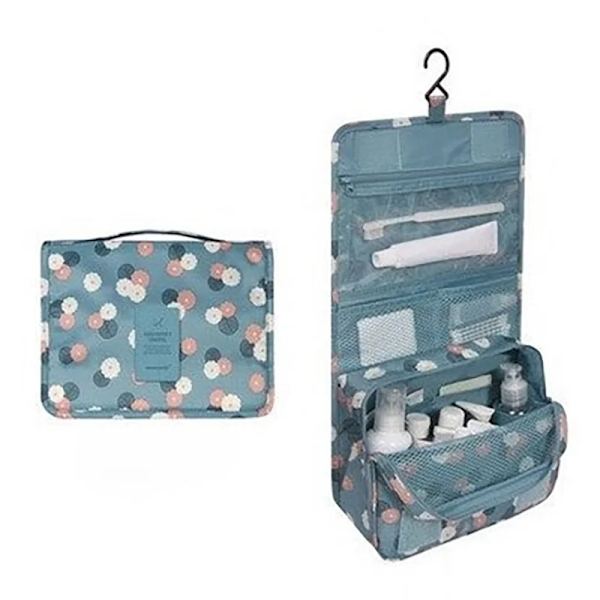 Badkar Hängande Resor Herr Toalettväska Hane Vattentät Organizer Nylon Necessaire Sminkväska Neceser Kosmetiska väskor Kit Sapphire flower