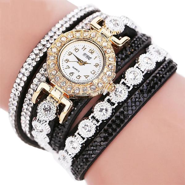 Watch Modeläder med diamantarmband för damklocka Damklockor Casual Noble Elegant Relogio Feminino Bu