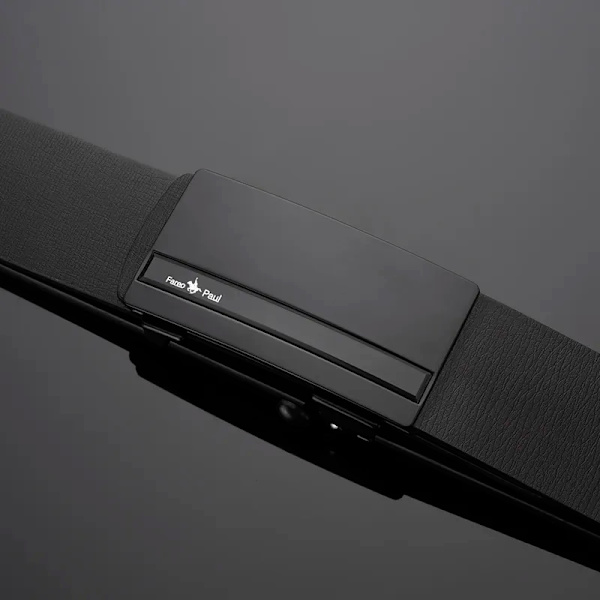 Herrbälte, tandlöst automatiskt spänne, exklusivt designbälte, lyxigt, lyxigt, läderbälte för män WYH04 black 115CM