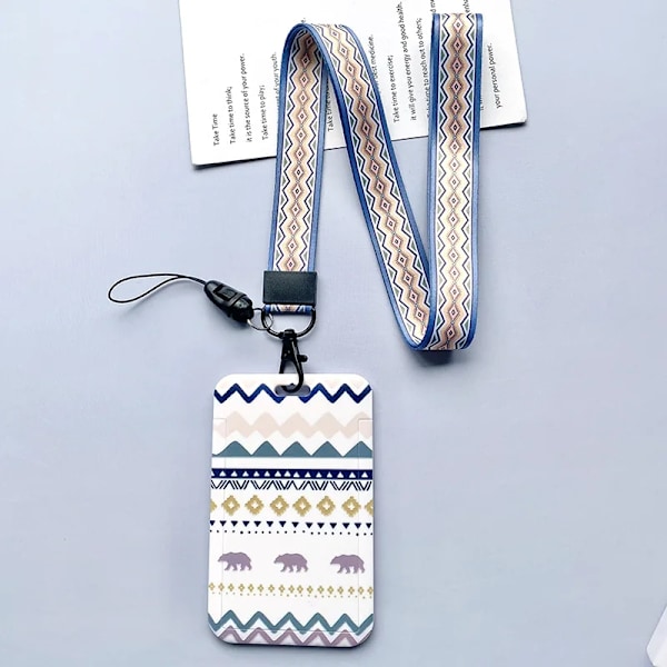 2022 Ins Student School Access Control Kredit-ID-korthållare Väskor Geometriska mönster Kvinnor Män Arbete Busskort Cover Case v  long string