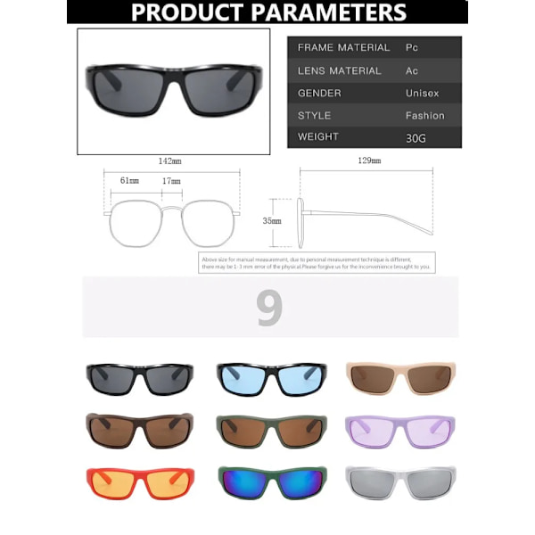 Nya Gröna Sportsolglasögon Män Kvinnor Retro Punk Trendiga Solglasögon För Manliga Solglasögon Goggle Utomhusspegelglasögon UV400 black gray only 1pcs sunglasses