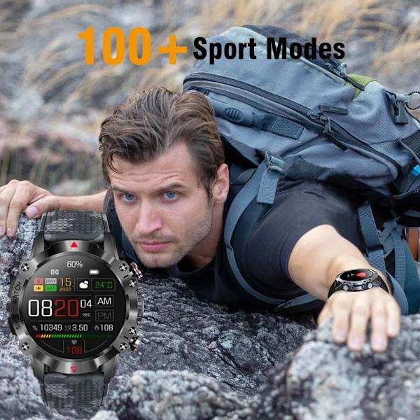 SENBONO HERO Smart Watch för män Utomhus Sport Bluetooth Call Watch 1,39 tums skärm 450mAh IP68 Vattentät Smartwatch Herr Dam black add a strap