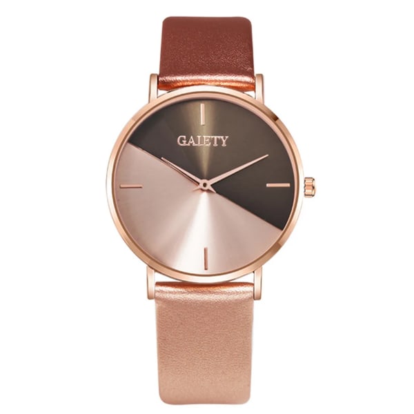Toppmärke Watch Läder Roséguld Damklocka Lyxdesign Eleganta damklockor Blanda färg Enkelt mode watch brown