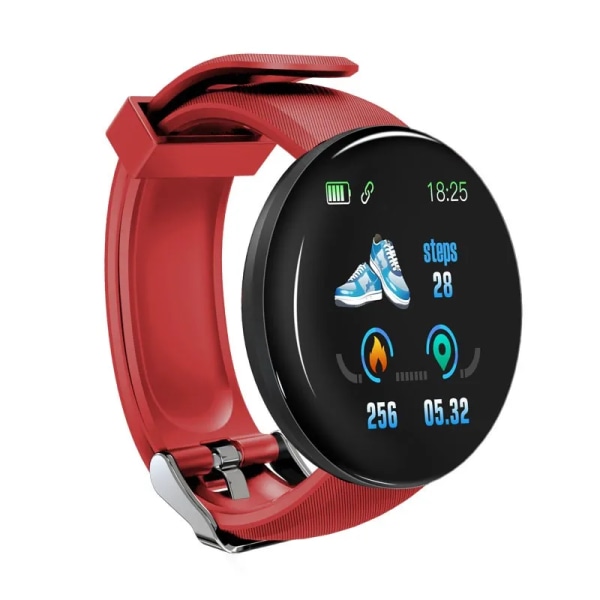 Digital Watch herrklockor Blodtryck Rund Smart watch Dam Smart Armband Vattentät Sport Tracker För Android IOS Red