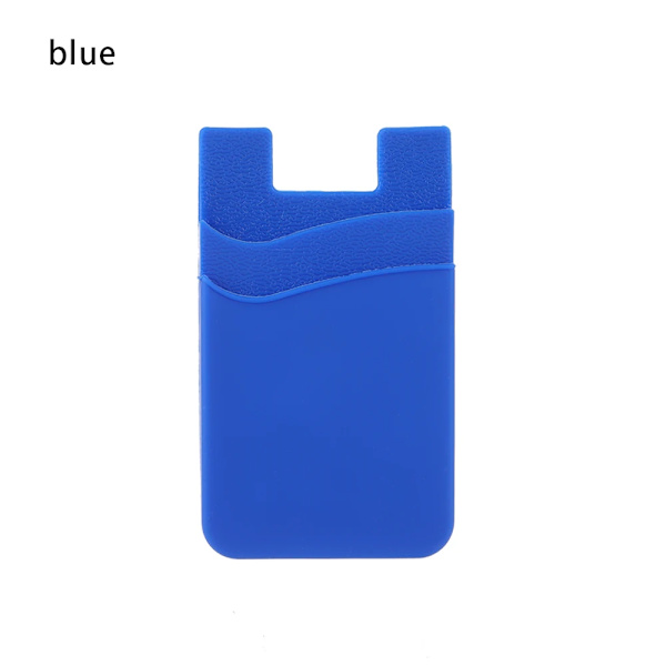 1PC Mode Silikon Case Självhäftande korthållare Universal Mobiltelefonficka Stick On Kreditkortsväskor Handväska blue