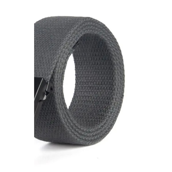 ny högkvalitativ canvasbälte män/kvinnor unisex jeansbälten metallrulle lyxiga automatiska spänne canvasväv midjebälten Dark grey 75cm