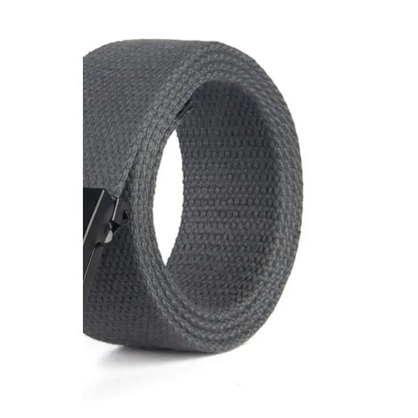ny högkvalitativ canvasbälte män/kvinnor unisex jeansbälten metallrulle lyxiga automatiska spänne canvasväv midjebälten Dark grey 85cm