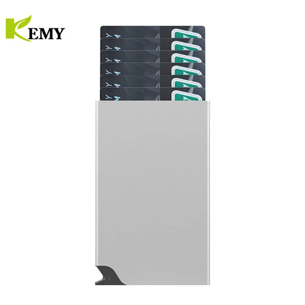 Ny Creative Metal Korthållare Pop Up Button Slim Plånböcker Lyxig RFID-skyddsminificka för män och kvinnor Red