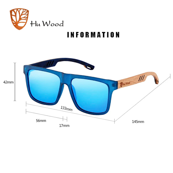 HU WOOD Nya högkvalitativa fyrkantiga solglasögon för män Polariserad UV400 Mode solglasögon Spegel Sportsolglasögon Köra oculos Green Polarized