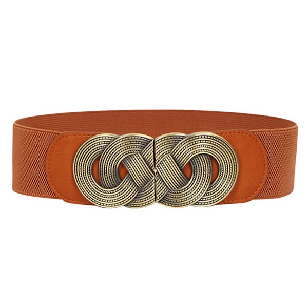 Kvinnors brett bälte Kvinnlig Designer Mode Elastiskt band Klänning Jacka Lyxigt Bälte Tillbehör för kvinnor Brett bälte x218 Brown 60cm