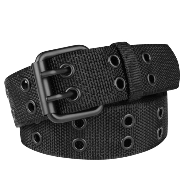 Drizzte Grommet Nylon Stor storlek 39'' till 67'' 170 cm Dubbelstift Punk för män kvinnor Double Black Hole 100cm for Waist27-31