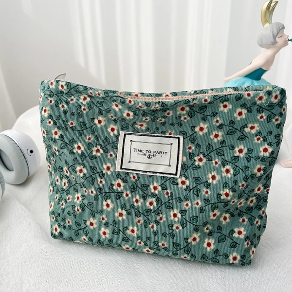 Manchester Sminkväska Organizer Clutch Retro Print Kosmetikväska Tvätta Kvinnor Rese Sminkpåse Skönhet Toalettförvaringsväskor i