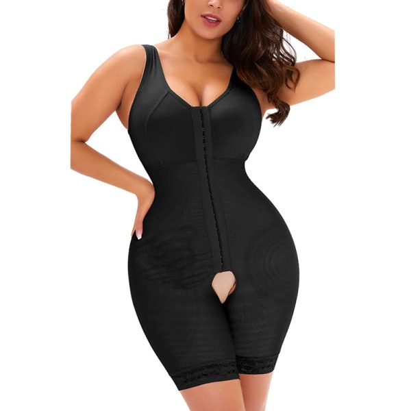 Colombianskt gördel för kvinnor modelleringsbälte 3-bröst Fajas BH Shaper Spets Slimming Shorts Bodyshaper Hemmakläder Waist trainer Plus black XL