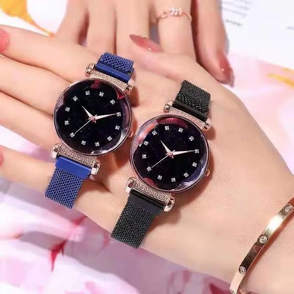 WOKAI Dam Magnetic Luxury Dam Klockor Mode casual Diamond Kvinnlig Quartz Armbandsur Relogio Feminino Zegarek Damski gu(.160)