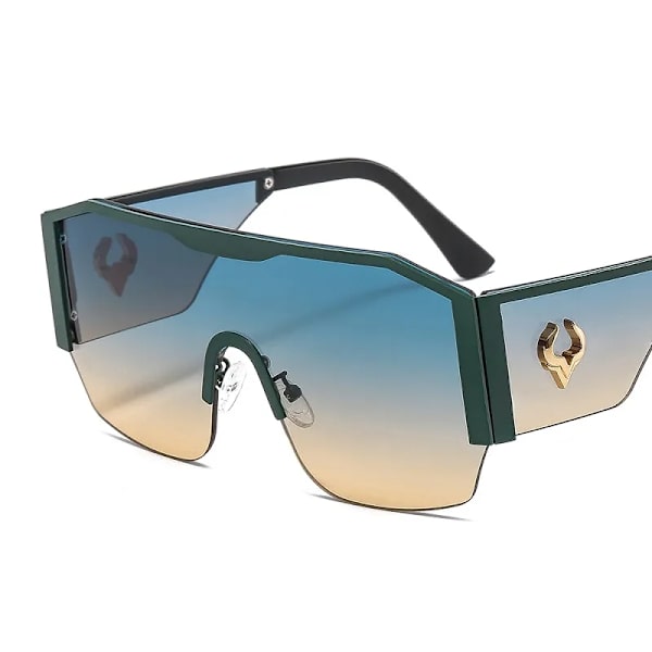 D&T 2021 New Fashion Shield Solglasögon Män Kvinnor Högkvalitativ Lyxgradienter Lins Bull Logo Brand Designer Hot Sell Solglasögon C6 Other
