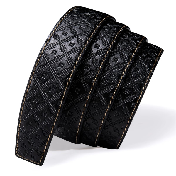 Designer Black Leather Herrbälten Prägling Spärrrem Midjeband Automatiska spännen Glidklänning Jeansbälte för män 110CM-130CM 2334DPA 120cm