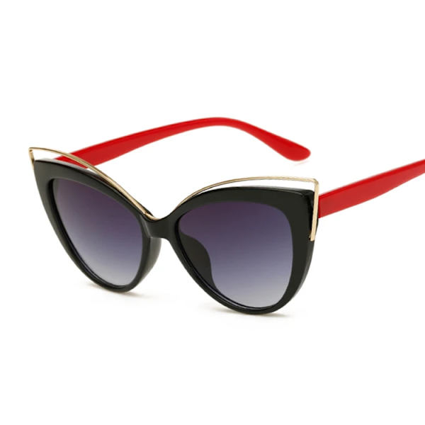 Cat Eye Solglasögon Kvinna Vintage Mode Fjärilsspegel Solglasögon Kvinnlig Retro Sommarstil Metall Glasögon Lyx Red legs