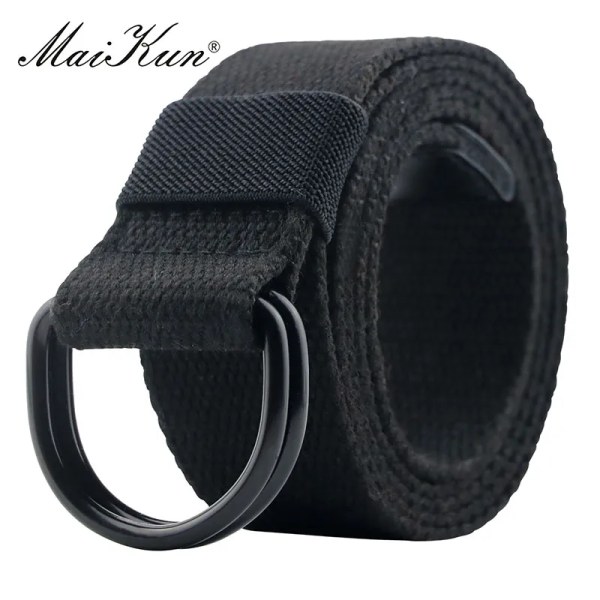 Maikun Tactical Canvas Herrbälte Högkvalitativ unisex dubbel D-ringsspänne Midjeband Casual Canvas Dambälte Tyg för jeans Red 110cm