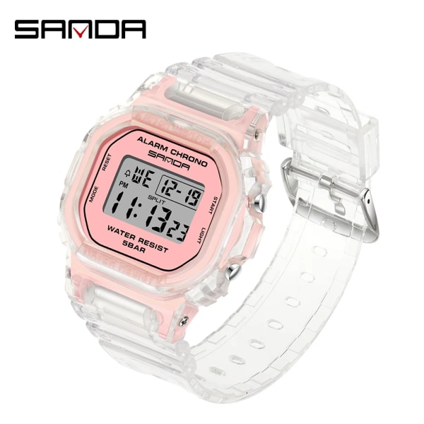 SANDA G Style Digital Watch Herr Vattentät Ms Watch Sport Herr Klockor Pojke Flicka Elektronisk relogio masculino Relógio mulher 2009 pink