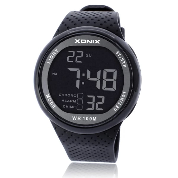 2016 nytt märke XONIX Watch Herr Militära sportklockor Mode PU Vattentät LED Digital Watch For Man Klocka digital-klocka GJ-007B(PU Band