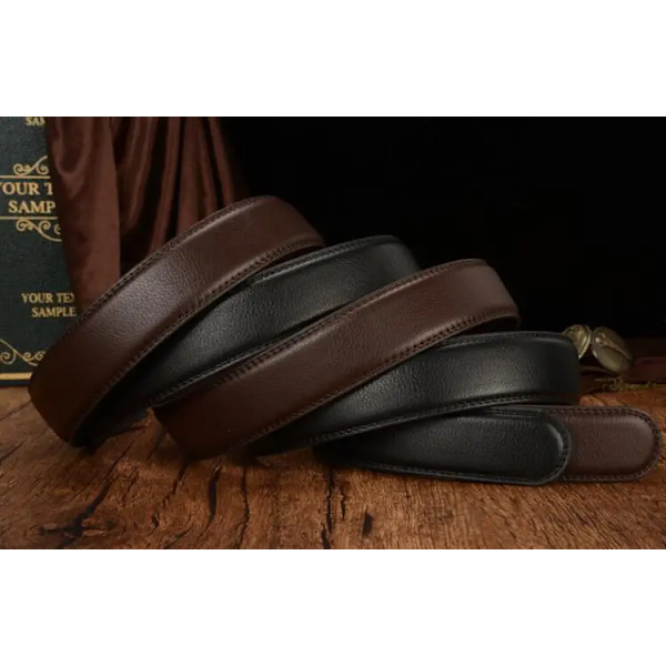 Inget spänne Designer Bälten Herr Body 3,5 cm Bred delat läder Hög kvalitet Herr Automatiskt Bälte Herrtillbehör ormskinn 125 cm 120 black 115CM