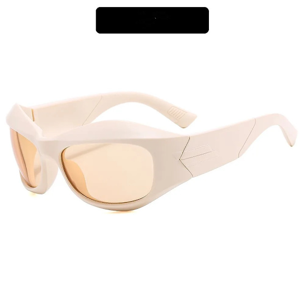 Punk One Piece Solglasögon Goggle Nya Y2k båglösa solglasögon 2000-talsglasögon Glasögon UV400 Kvinnlig designer femstjärniga glasögon B5