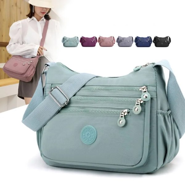 Messenger Bag Causal Kvinnor Axelväska Multi Nylon Kvinna Crossbody-väskor Kvinna Crossbody Moderväska Shoudlerväska Green 02