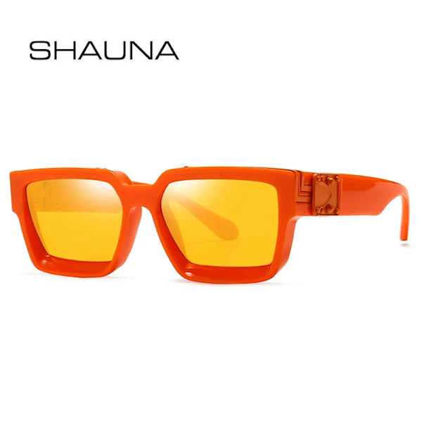 SHAUNA Retro Square Solglasögon UV400 Blue leopard grey as the picture