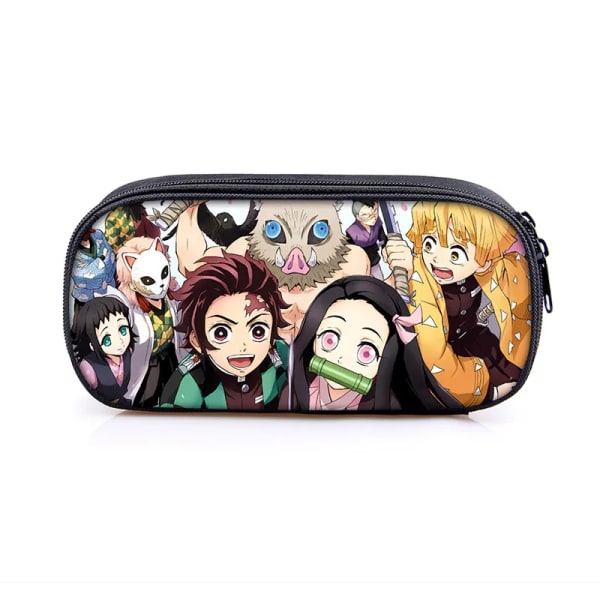 Anime Demon Slayer Kimetsu No Yaiba Canvas Case Pennfodral Dragkedja Sminkväska Pen Brevpapper Väska catoon Pennlåda qbbguimie01