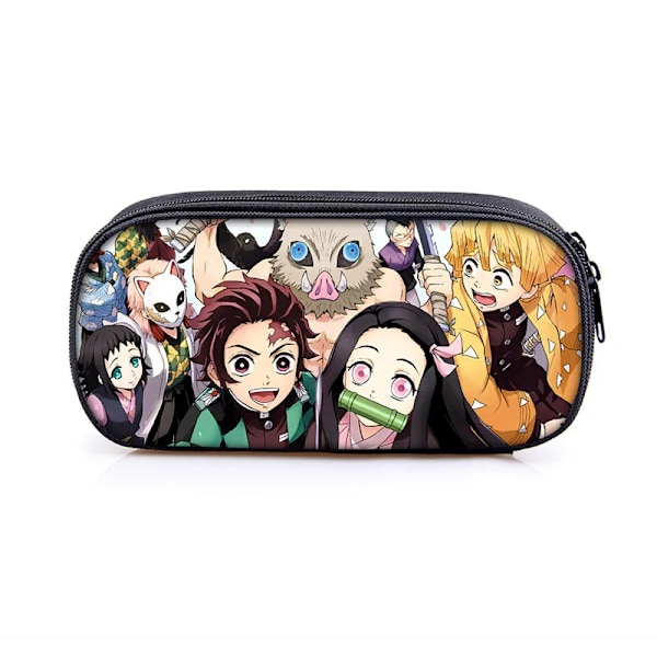 Anime Demon Slayer Kimetsu No Yaiba Canvas Case Pennfodral Dragkedja Sminkväska Pen Brevpapper Väska catoon Pennlåda qbbguimie10