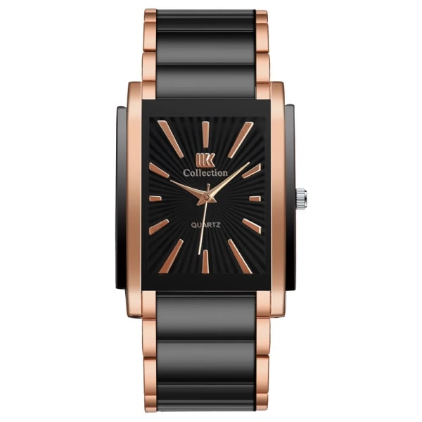 2021 Nya män högkvalitativt rostfritt Stell Quartz Watch Rektangel Urtavla Militär Casual Sport Armbandsur Relogio Masculino Clock Type 1