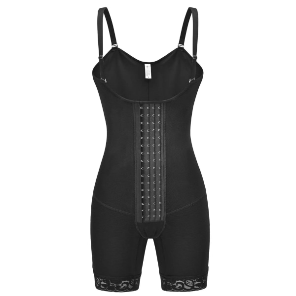 XS 3X 4X Fajas Colombianas Moldeadoras Efter operation Kompressionsplagg Öppen kroppsformare Krokgördel Shapewear Postpartum Damer Black 3XL