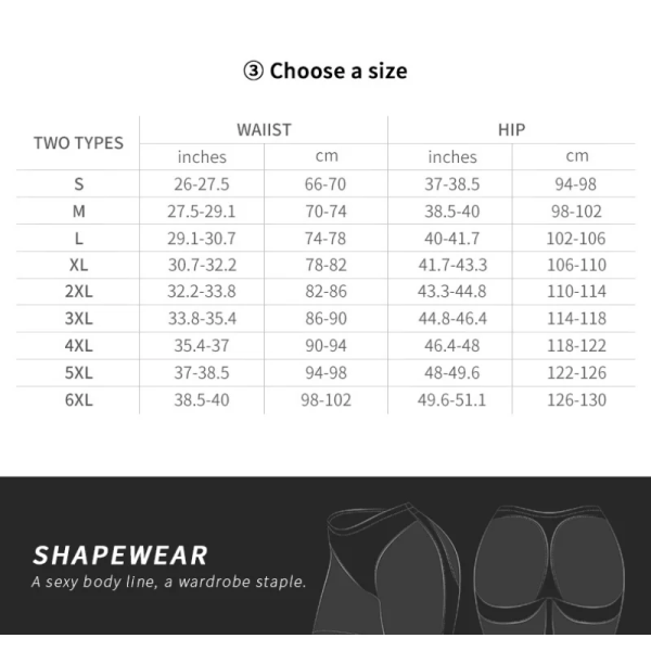 Body Shaper Damer Shapewear Control Trosor Butt Lifter No Pad Underkläder Butt Lifting UP Charmiga Curve Shapers Black L