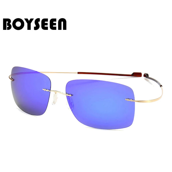 2021 NYHET Coola 100 % rent titan båglösa solglasögon Polariserade linser Grå Supertunna linser Solskyddad UV-skydd UV400 Oculos C7 Double gray lens Other