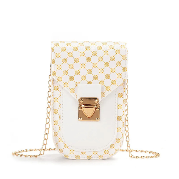 Damer Mini Shoulder Mobiltelefon Ringer Axelväskor för kvinnor Sacoche Small Square сумка Portmonnäer och handväskor Damska Summer White c