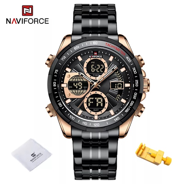 Nya NAVIFORCE mode militärklockor för män lyxiga original watch ​Vattentät kvarts armbandsur Gåva RGBB