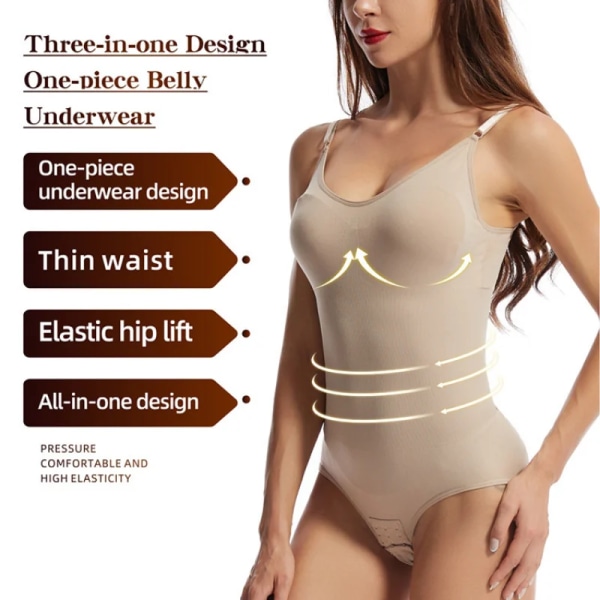 Sömlösa Body Shapers Bantning Fitness Underkläder Dam Shapewear Sexiga underkläder i ett stycke Höftlyftande Body Shaper Brown XXL