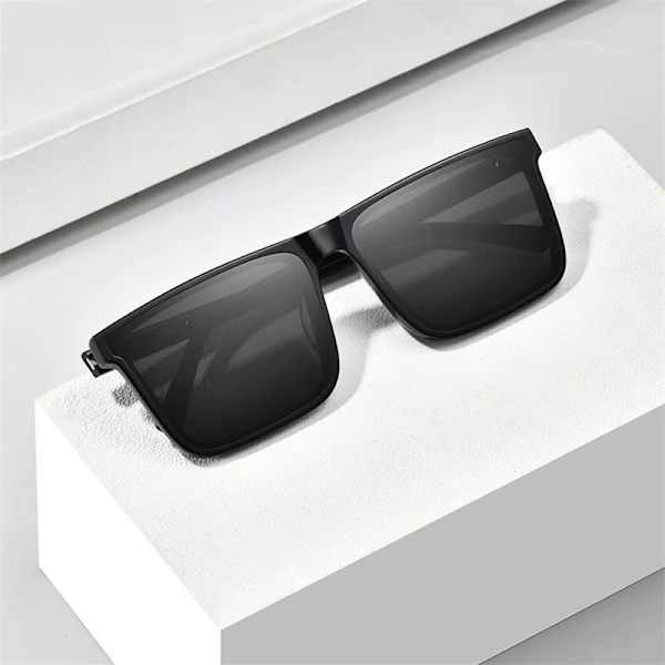 Nya fyrkantiga solglasögon män svarta glasögon PC-linsskydd Oculos glasögon herr solglasögon Gafas Gradient Gray Other