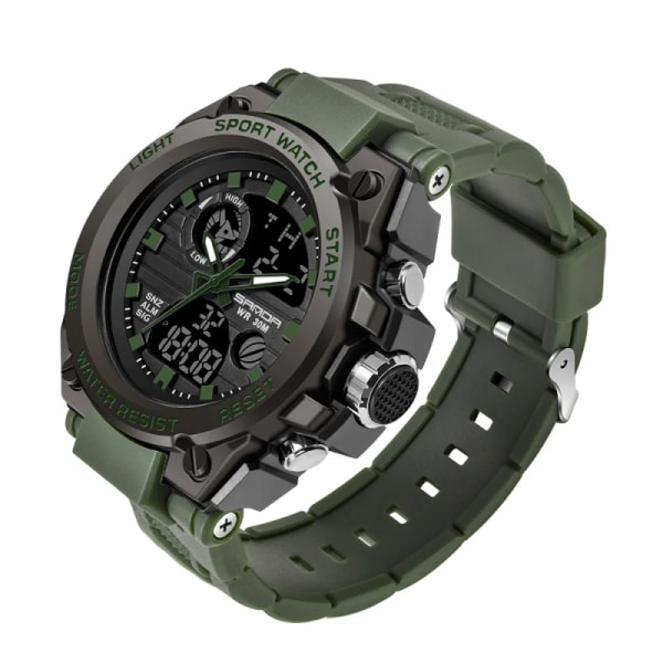 SANDA G Style Herr Digital Watch Date Militär Sportklockor Vattentät Elektronisk Armbandsur Herrklocka Orologio da uomo Army Green 739